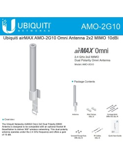 Antena Omni de Polaridad Doble MIMO 2x2 2.4 GHz AMO-2G10 Ubiquiti | Alta Cobertura